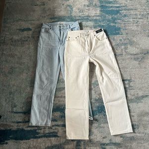Abercrombie Jeans. Curve love size 10 long. Blue and white.